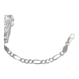 Pulsera Esclava Plata 925 San Judas Tadeo Cadena Figaro para Hombre - Imagen 4