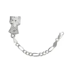 Pulsera Esclava Plata 925 Santa Muerte Cadena Figaro Hombre - Imagen 4