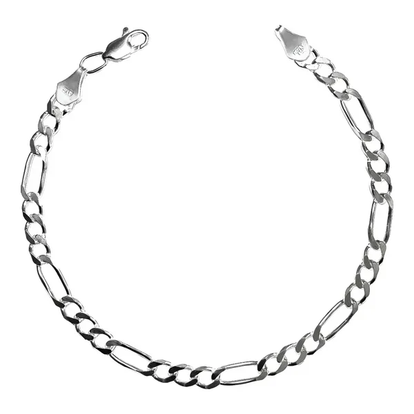 Pulsera Esclava Plata 925 Tejido Figaro 3x1 para Hombre 20cm - Imagen 1