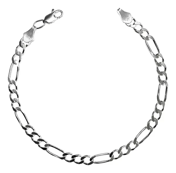 Pulsera Esclava Plata 925 Tejido Figaro 3x1 para Hombre 20cm - Imagen 1