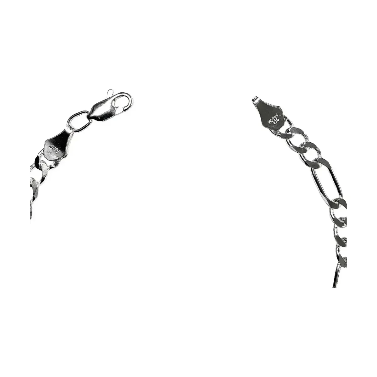 Pulsera Esclava Plata 925 Tejido Figaro 3x1 para Hombre 20cm - Imagen 3