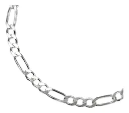 Pulsera Esclava Plata 925 Tejido Figaro 3x1 para Hombre 20cm - Imagen 4