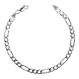 Pulsera Esclava Plata Ley .925 Cadena Figaro 3x1 19cm para Hombre - Imagen 1
