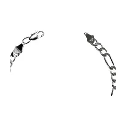Pulsera Esclava Plata Ley .925 Cadena Figaro 3x1 19cm para Hombre - Imagen 4