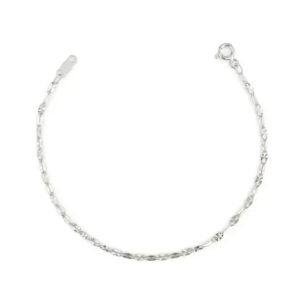 Pulsera Esclava Plata Ley 925 Diseño Granito Sólido Mujer 17.5cm - Imagen 1