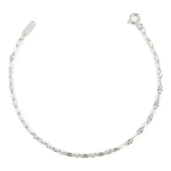 Pulsera Esclava Plata Ley 925 Diseño Granito Sólido Mujer 17.5cm - Imagen 1