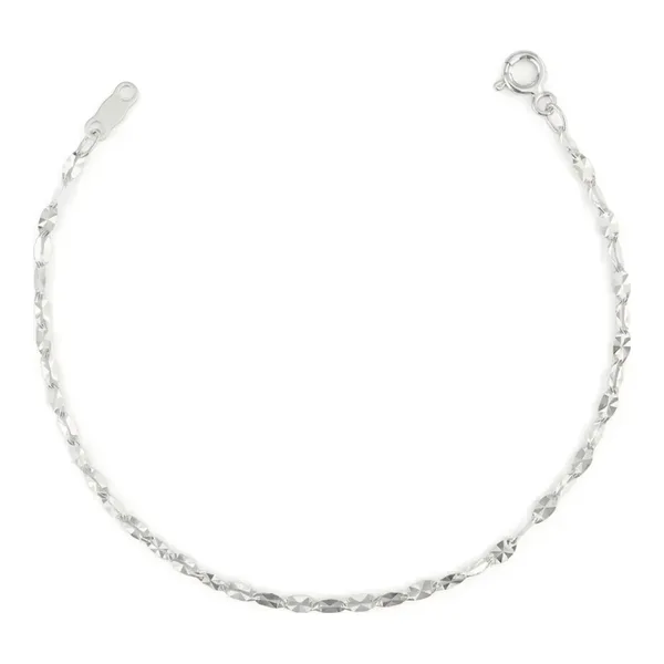 Pulsera Esclava Plata Ley 925 Diseño Granito Sólido Mujer 17.5cm - Imagen 1