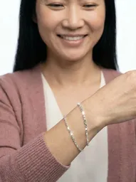 Pulsera Esclava Plata Ley 925 Diseño Granito Sólido Mujer 17.5cm - Imagen 3