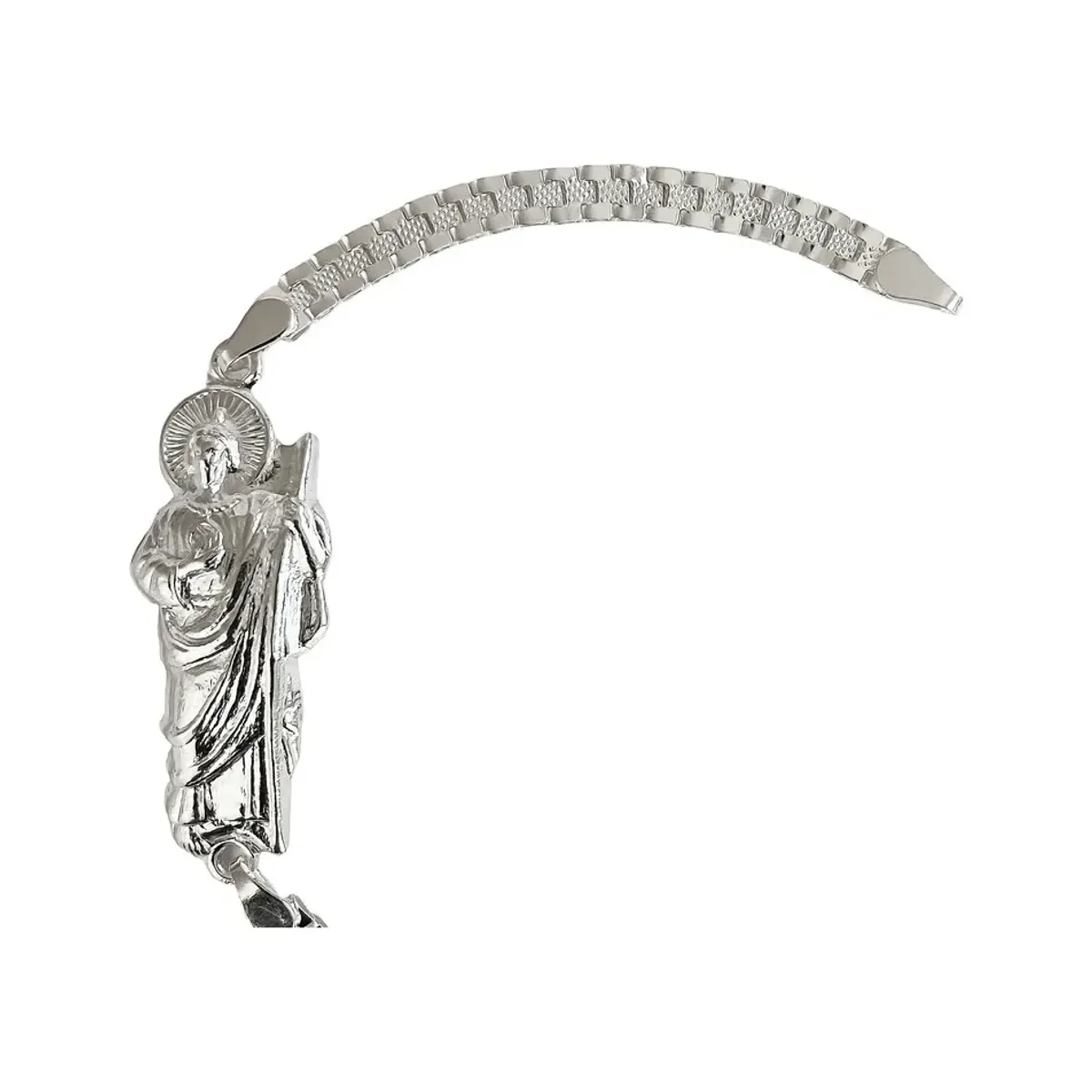 Pulsera Esclava Rolex San Judas Plata 925 de 20cm - Imagen 3