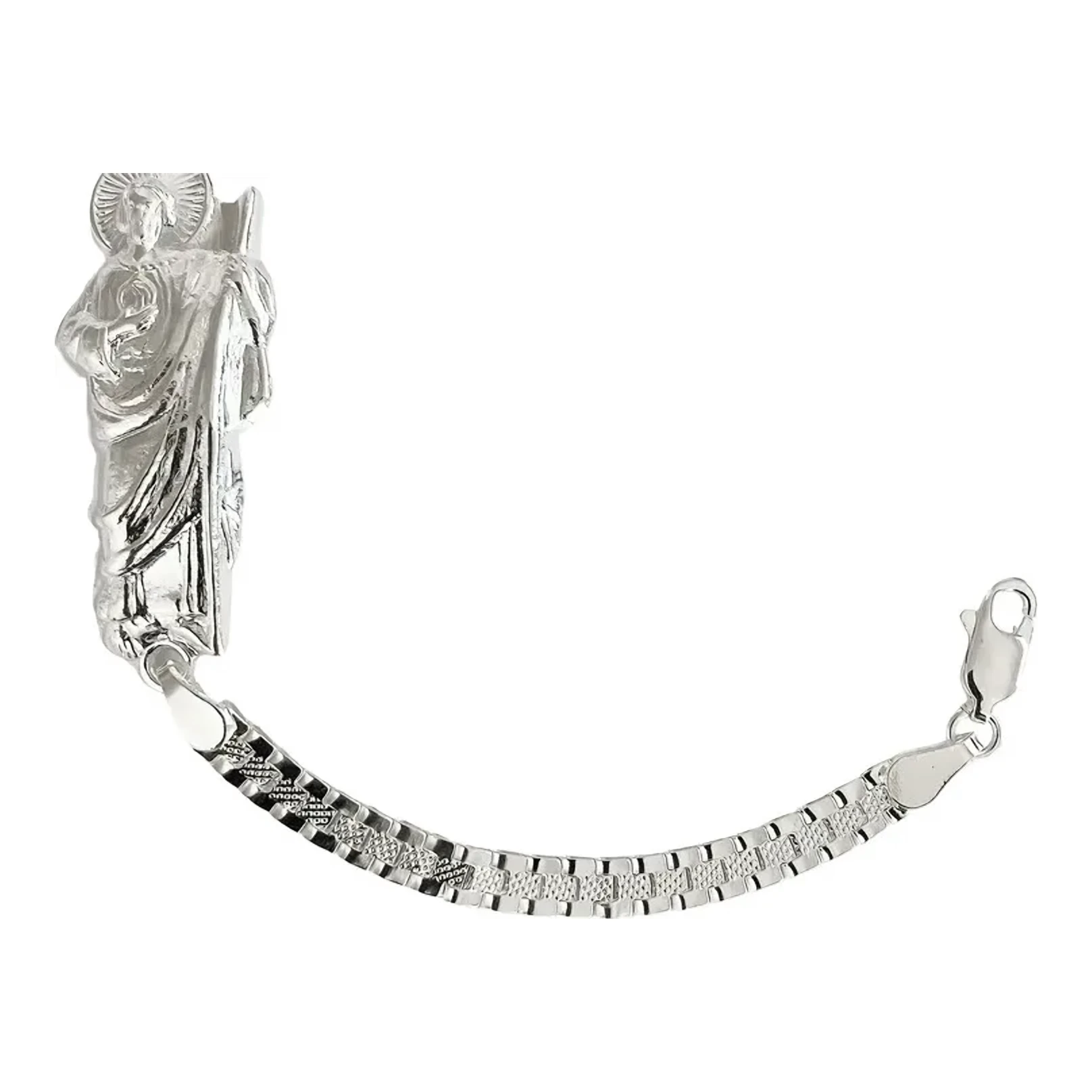 Pulsera Esclava San Judas Plata 925 de 20cm - Imagen 4