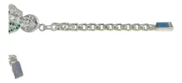 Pulsera Esclava San Judas Tadeo con Chino Verde Plata .925 2 - Imagen 2
