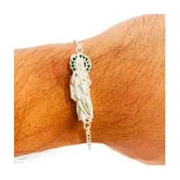 Pulsera Esclava San Judas Tejido con Zirconia Plata .925 - Imagen 1