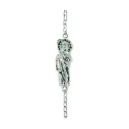 Pulsera Esclava San Judas Tejido con Zirconia Plata .925 - Imagen 2
