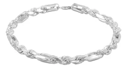 Pulsera Esclava Plata 925 Torzal Fígaro para Hombre - Imagen 2