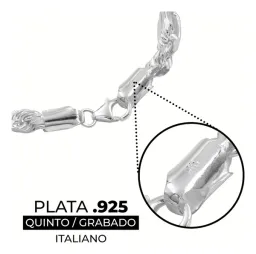Pulsera Esclava Plata 925 Torzal Fígaro para Hombre - Imagen 3