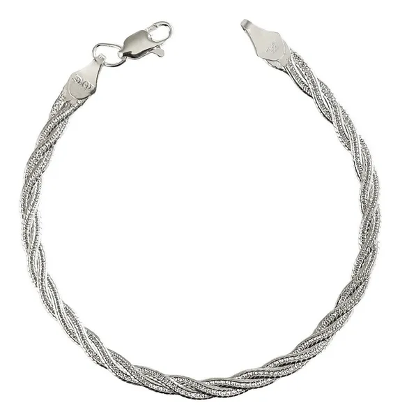 Pulsera de plata .925 trenzada florentina esclava — Joyaris