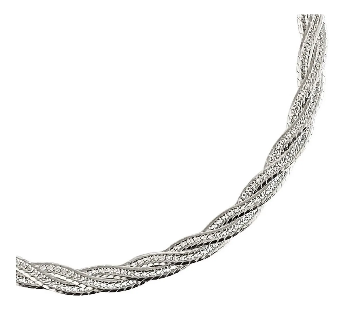 Pulsera Esclava Plata 925 Diseño Trenzado Estilo Florentino - Imagen 2