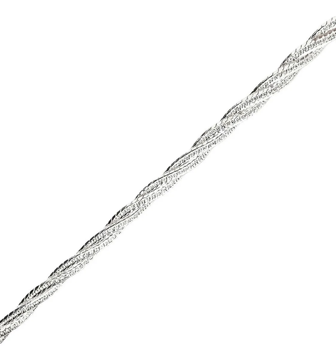 Pulsera Esclava Plata 925 Diseño Trenzado Estilo Florentino - Imagen 3