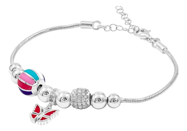 Pulsera Plata .925 Estilo Europeo con Charms Zirconia - Imagen 1