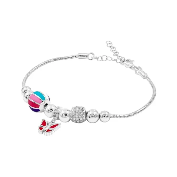 Pulsera Plata .925 Estilo Europeo con Charms Zirconia - Imagen 1