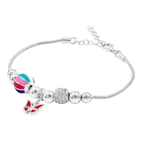 Pulsera Plata .925 Estilo Europeo con Charms Zirconia - Imagen 1