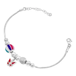 Pulsera Plata Ley 925 Estilo Europeo con Charms Zirconia para Mujer - Imagen 2