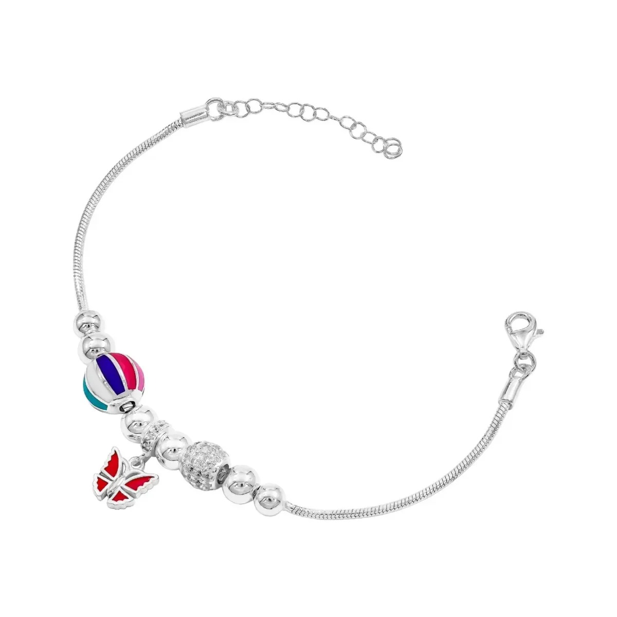 Pulsera Plata Ley 925 Estilo Europeo con Charms Zirconia para Mujer - Imagen 2