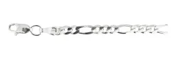 Pulsera Plata Ley 925 Eslabones Figaro 3x1 para Hombre - Imagen 4