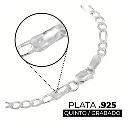Pulsera Plata Esterlina 925 Tejido Figaro 3x1 Clásica Unisex - Imagen 4