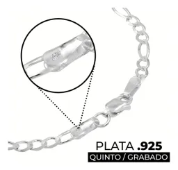 Pulsera Plata Esterlina 925 Tejido Figaro 3x1 Clásica Unisex - Imagen 3
