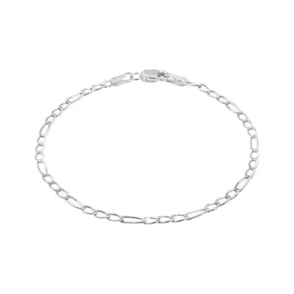 Pulsera de plata .925 plateado diseno Figaro 3x1 — Joyaris