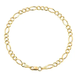 Pulsera Fígaro 3x1 de Oro 10k 4 mm y Broche Mosquetón 19 cm - Imagen 1