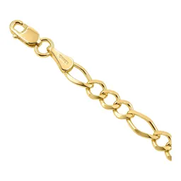 Pulsera Fígaro 3x1 de Oro 10k 4 mm y Broche Mosquetón 19 cm - Imagen 4