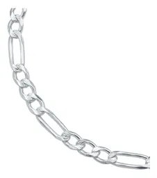 Pulsera Esclava Plata Ley 925 Cadena Fígaro Diamantada 18cm - Imagen 2