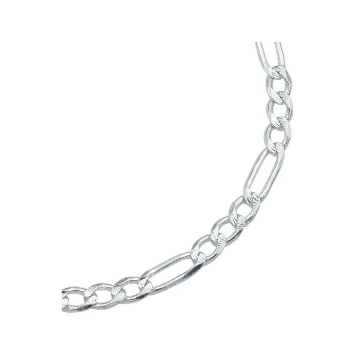 Pulsera Esclava Plata Ley 925 Cadena Fígaro Diamantada 18cm - Imagen 3