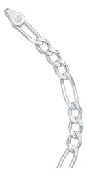 Pulsera Esclava Plata Ley 925 Cadena Fígaro Diamantada 18cm - Imagen 5