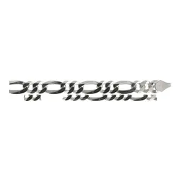 Pulsera Esclava Plata 925 Cadena Fígaro 3x1 Diamantada para Hombre - Imagen 5