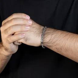 Pulsera Plata .925 Figaro Diamantada 22cm para Hombre - Imagen 2