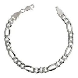 Pulsera Esclava Plata .925 Fígaro 3x1 Diamantada para Hombre - Imagen 1
