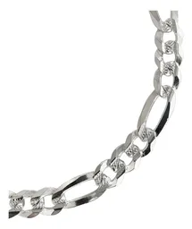 Pulsera Esclava Plata .925 Fígaro 3x1 Diamantada para Hombre - Imagen 2