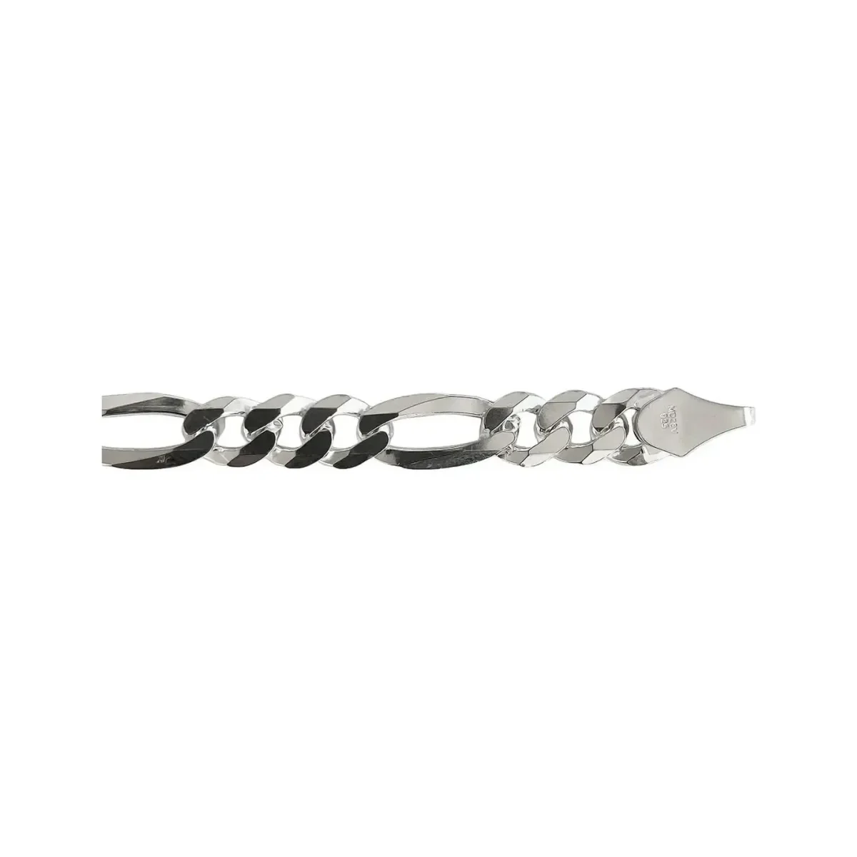Pulsera Esclava Plata .925 Fígaro 3x1 Diamantada para Hombre - Imagen 4