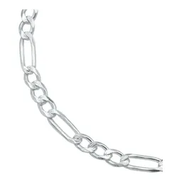 Esclava Pulsera Figaro 3x1 5mm Diamantada Plata .925 22cm - Imagen 2