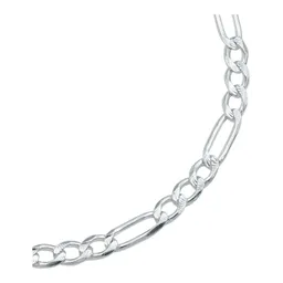 Esclava Pulsera Figaro 3x1 5mm Diamantada Plata .925 22cm - Imagen 3