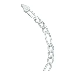 Esclava Pulsera Figaro 3x1 5mm Diamantada Plata .925 22cm - Imagen 4