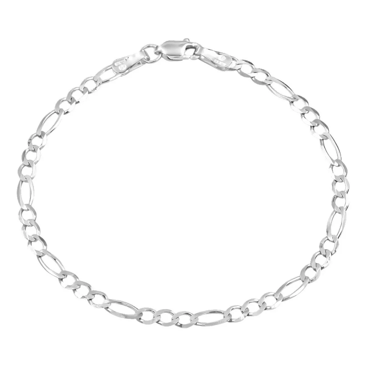 Pulsera de plata .925 Fígaro 3x1 para hombre, eslabones chunky. Joyería mexicana de moda, diseño contemporáneo.