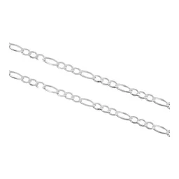 Pulsera Plata .925 Fígaro 3x1 Hombre 20cm Eslabones - Imagen 3