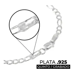 Pulsera Plata .925 Fígaro 3x1 Hombre 20cm Eslabones - Imagen 4