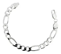 Pulsera Plata 925 Cadena Fígaro 3x1 para Hombre 21cm - Imagen 1