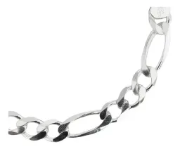 Pulsera Plata 925 Cadena Fígaro 3x1 para Hombre 21cm - Imagen 2