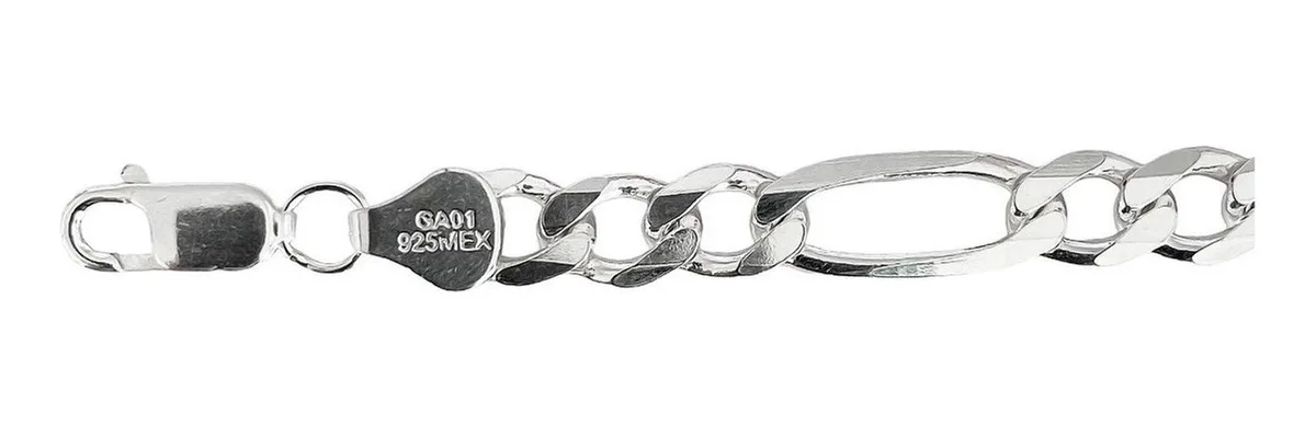 Pulsera Figaro 3x1 Plata .925 19cm - Imagen 4